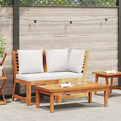 VidaXL 3 pcs Salon de jardin avec coussin - Crème