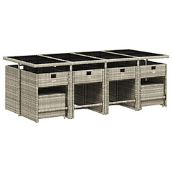 Avis vidaXL Ensemble jardin rotin 13 pcs