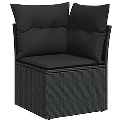 Acheter vidaXL Salon de jardin 9 pcs - Noir Résine Tressée