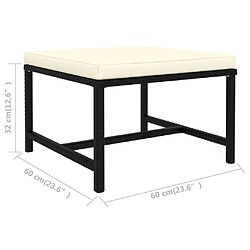 Salon de jardin vidaXL 5 pcs - Résine tressée noire pas cher