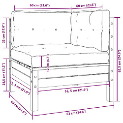Canapé de jardin VidaXL - 2 places avec coussins pas cher
