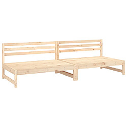 vidaXL Canapés centraux de jardin 2 pcs bois de pin massif