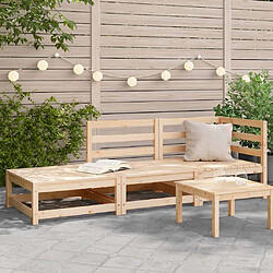 vidaXL Canapé jardin 2 places + repose-pieds
