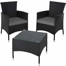Helloshop26 Salon de jardin 2 places - Noir