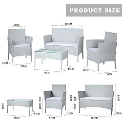 Bigzzia Salon de jardin 4 pcs