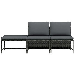 Acheter VIDAXL Salon de jardin 3 pcs - Gris