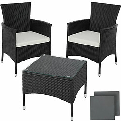 Helloshop26 Salon de jardin 2 places - Noir