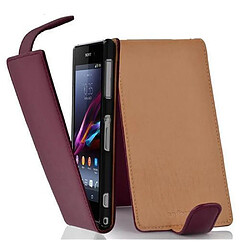 Cadorabo Coque Sony Xperia Z1 COMPACT - Orchidée Violette Coque flip - Similicuir élégant - Protection intégrale - Port cartes
