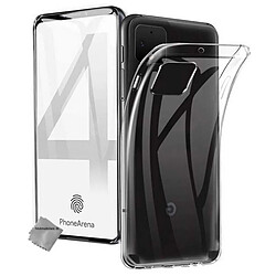 Htdmobiles HTD Mobiles Coque pour Google Pixel 4 - Noir Coque en gel silicone - Verre trempé inclus - Protection intégrale - Design minimaliste