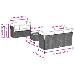 vidaXL Salon de jardin 6 pcs - Gris Résine Tressée pas cher