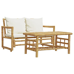 vidaXL Salon de jardin 2 pcs bambou