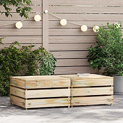 VIDAXL Tables palette de jardin 2 pcs - Bois de pin