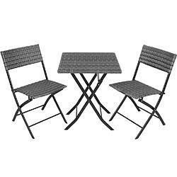Helloshop26 Salon de jardin 2 personnes gris
