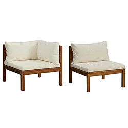 vidaXL Ensemble de canapés 2 pcs - Blanc crème