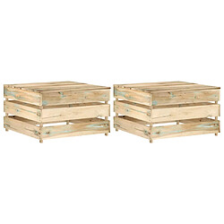 VIDAXL Tables palette de jardin 2 pcs - Bois de pin