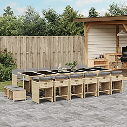 VIDAXL Ensemble à manger de jardin et coussins - Mélange beige