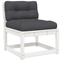 Avis vidaXL Salon de jardin 6 pcs - Bois de pin massif - Blanc