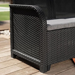 Avis Allibert Salon de jardin canapé d’angle - Gris graphite