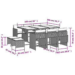 vidaXL Ensemble repas jardin Rotin pas cher