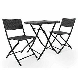 JARDIéco Jardideco Salon de jardin Oruro 2 places - Anthracite