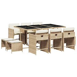 vidaXL Ensemble repas jardin Rotin