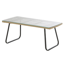 Hesperide Salon de jardin 4 places Lambada - 2 fauteuils, un canapé et 1 table basse - Beige pas cher