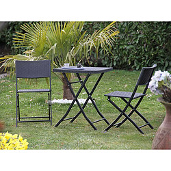 JARDIéco Jardideco Salon de jardin Oruro 2 places - Anthracite