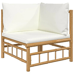 Canapé d'angle vidaXL - Blanc crème bambou