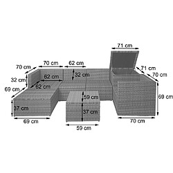 Decoshop26 Salon de jardin fauteuil et table - Gris foncé pas cher