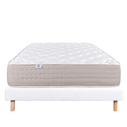 LUXURY LITERIE Ensemble matelas Dreamlux 140x200 cm + sommier blanc ep 13cm