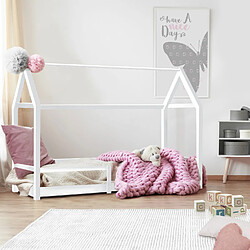 Idmarket Lit cabane 90x190 NESSI blanc pas cher