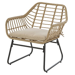 Acheter Hesperide Salon de jardin 4 places Lambada - 2 fauteuils, un canapé et 1 table basse - Beige