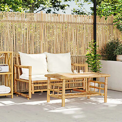 vidaXL Salon de jardin 2 pcs bambou