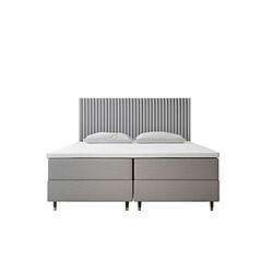Avis TRADA Lit double adulte ESTEPONA 140x200 gris