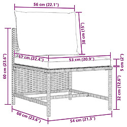 VIDAXL Salon de jardin 2 pcs - Gris résine tressée pas cher