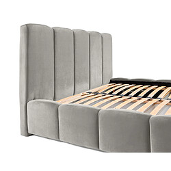 BestMobilier Torreon Lit Coffre 140x200 - Gris clair pas cher