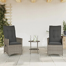 Avis Vidaxl Ensemble bistro jardin avec coussins VIDA XL - Gris