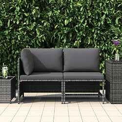 Avis VIDAXL Salon de jardin 2 pcs - Gris résine tressée