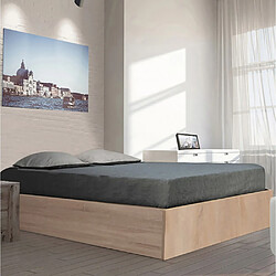 Avis Le Quai Des Affaires Lit coffre BILBAO 160x200 cm + sommier / Décor chêne blanchi