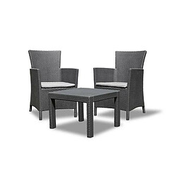 Allibert Salon de jardin 2 places - Gris