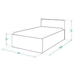 Acheter Kids Literie Lit coffre 90 x 190 cm Panama - Coffre de 470 Litres - Sommier inclus - Gris