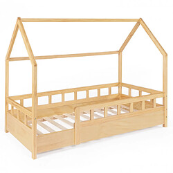 Idmarket MARKET Neree Lit Cabane 80x160 bois