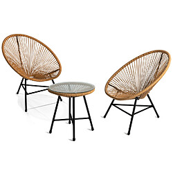 Idmarket Market Salon de jardin IZMIR - Beige