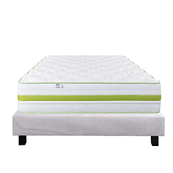 LUXURY LITERIE Ensemble Rêverie 140x190 + sommier gris