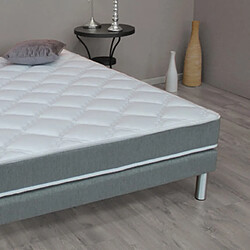 Mes Ensemble matelas+sommier mémoire de forme gris chiné 140x190cm