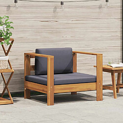 Chaise de jardin VidaXL - Gris foncé - Bois d'acacia