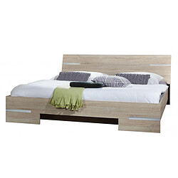 Pegane Lit double + Chevets 180x200 cm - Chêne