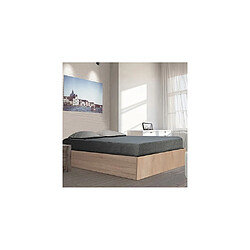 Avis Le Quai Des Affaires Lit coffre BILBAO 140x200 cm + sommier / Décor chêne blanchi