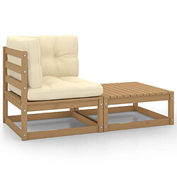Salon de jardin VIDAXL 2 pcs - Marron miel