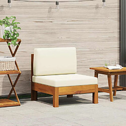 vidaXL Canapé central bois d'acacia - Blanc crème